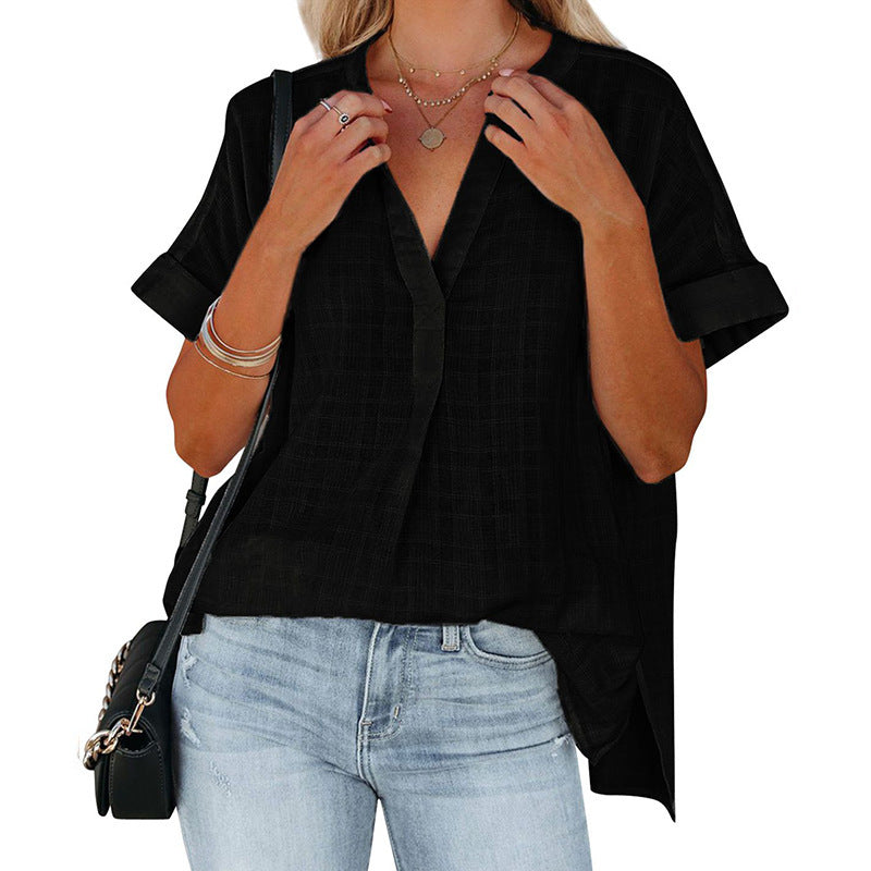 Casual Summer Short Sleeves Women Blouses