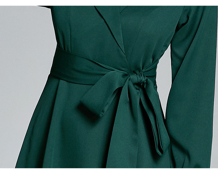 Vintage Elegant Dark Green Belt Long Dresses--Free Shipping at meselling99