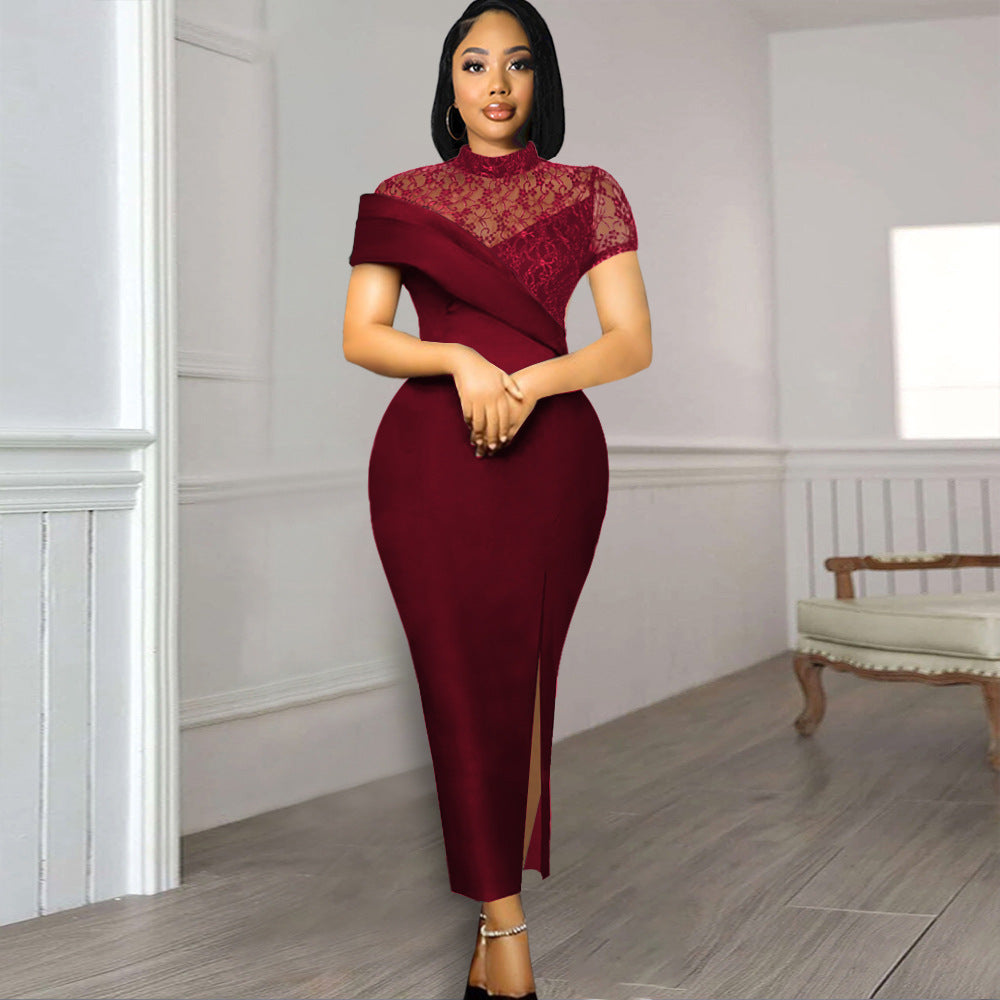 Vintage Lace Short Sleeves Party Dresses for Women-Dresses-Free Shipping at meselling99