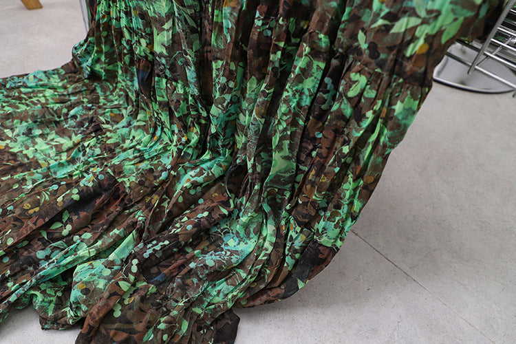 Yuan Su's new summer Wizard of Oz floral pleated skirt, high waist versatile and thin wrinkled A-shaped big swing skirt-The Wizard of Oz-one size fits all-Free Shipping Leatheretro