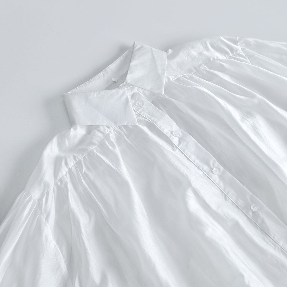 Women's Sheer Sexy Solid Color Blouse Shirts-White-S-Free Shipping Leatheretro