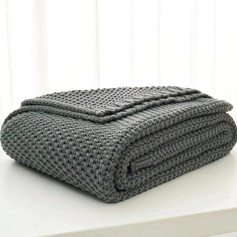 Knit Blanket – Cozy Office & Sofa Throw for AC Naps, Travel, and Home
