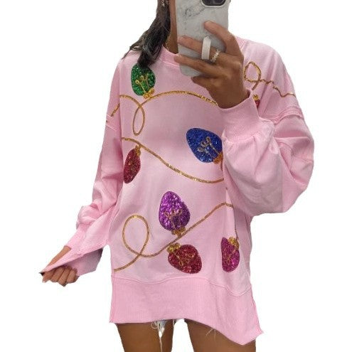 Women's Sparkly Long Sleeve Pullover Hoodie