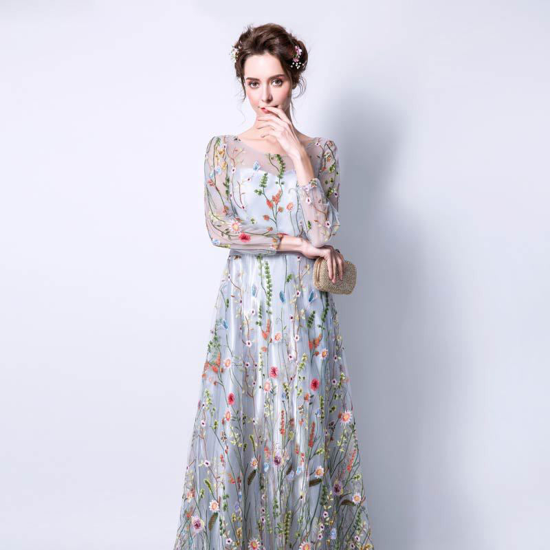 Vintage Elegant Long Sleeves Evening Dresses