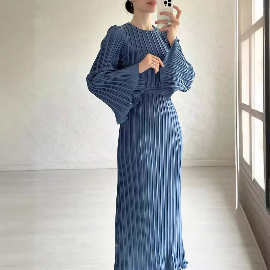 Elegant Flare Sleeves Midi Length Dresses