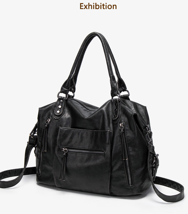 Retro PU Leather Tote Bag