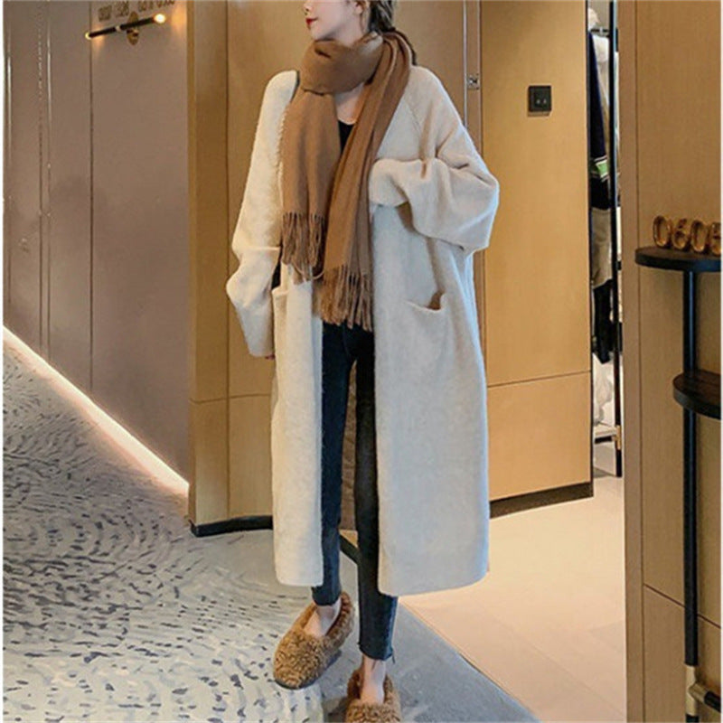 Casual Winter Long Knitted Coats for Girls