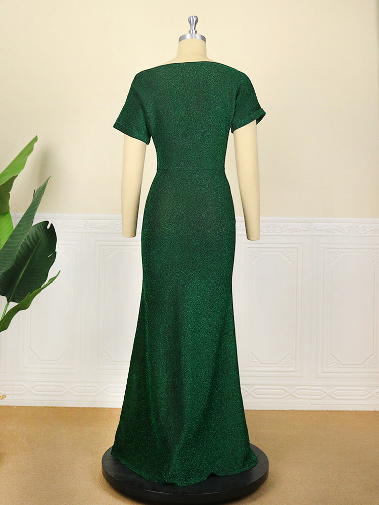 Simple Design High Waist Green Women Party Dresses-Dresses-Free Shipping at meselling99