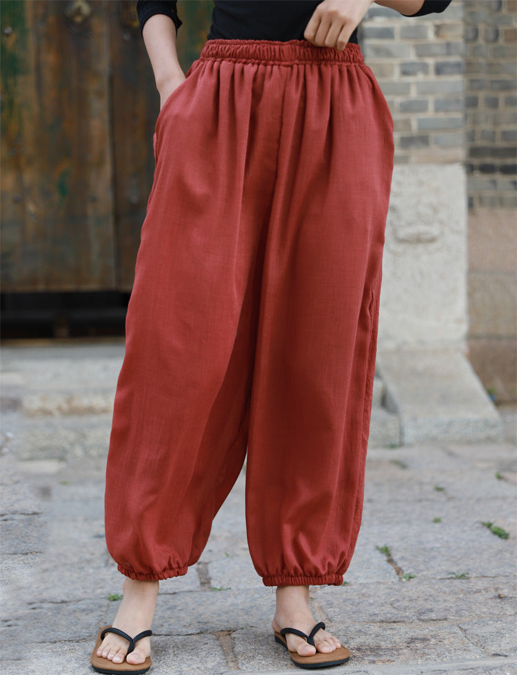 Women's Linen Cotton Loose Lounge Pants