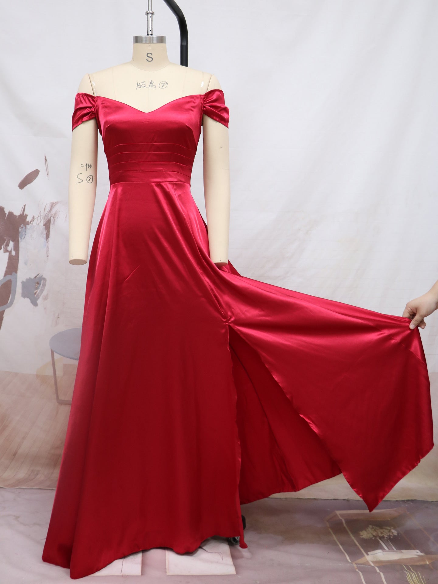 Sexy Off The Shoulder Bridesmaid Dresses-Dresses-Wine Red-S-Free Shipping at meselling99