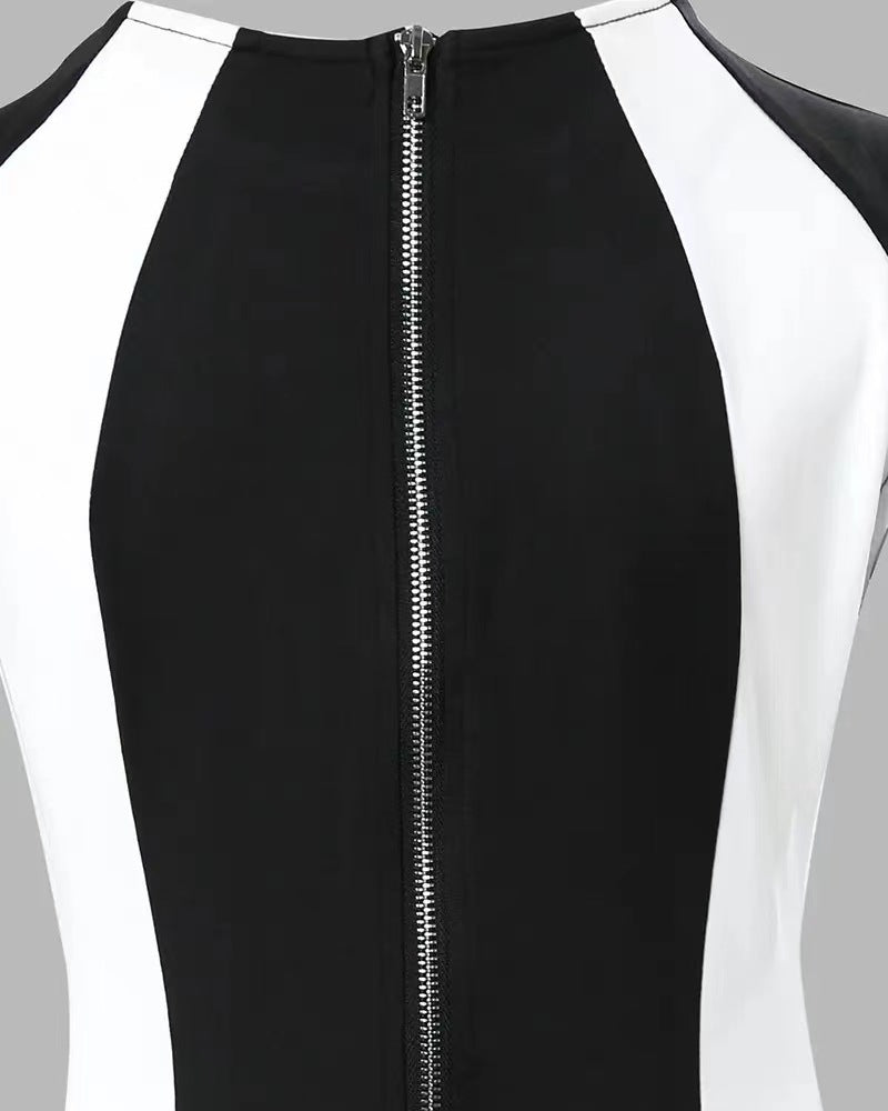 Sexy Round Neck Sleeveless Mini Sheath Dresses