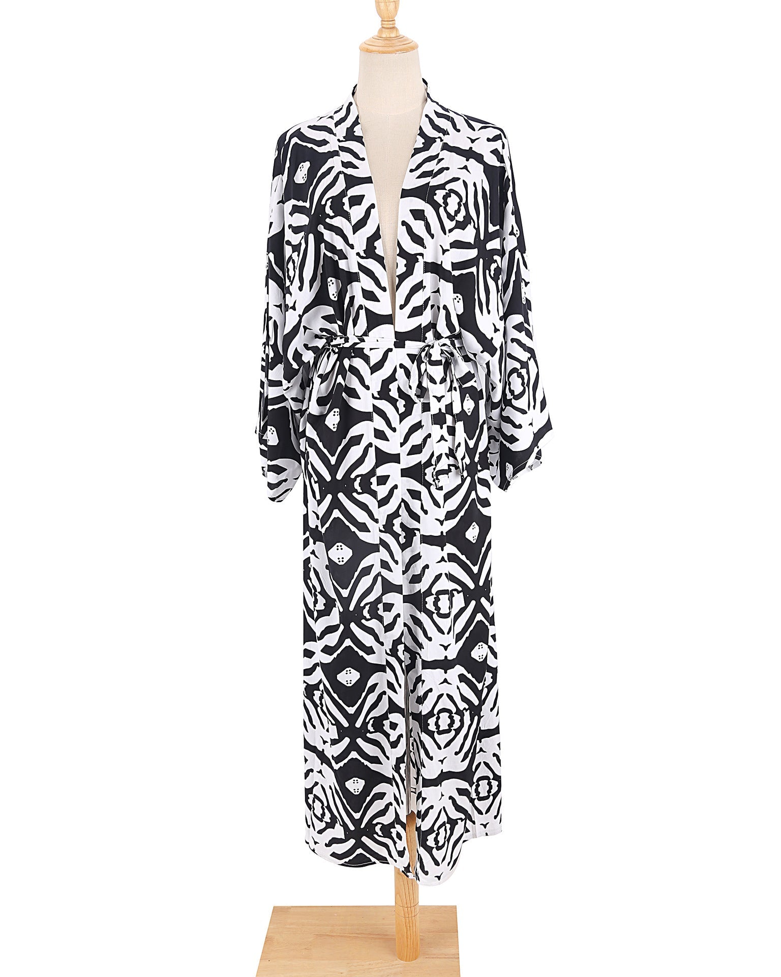 Leopard Print Long Kimono Cover-Up