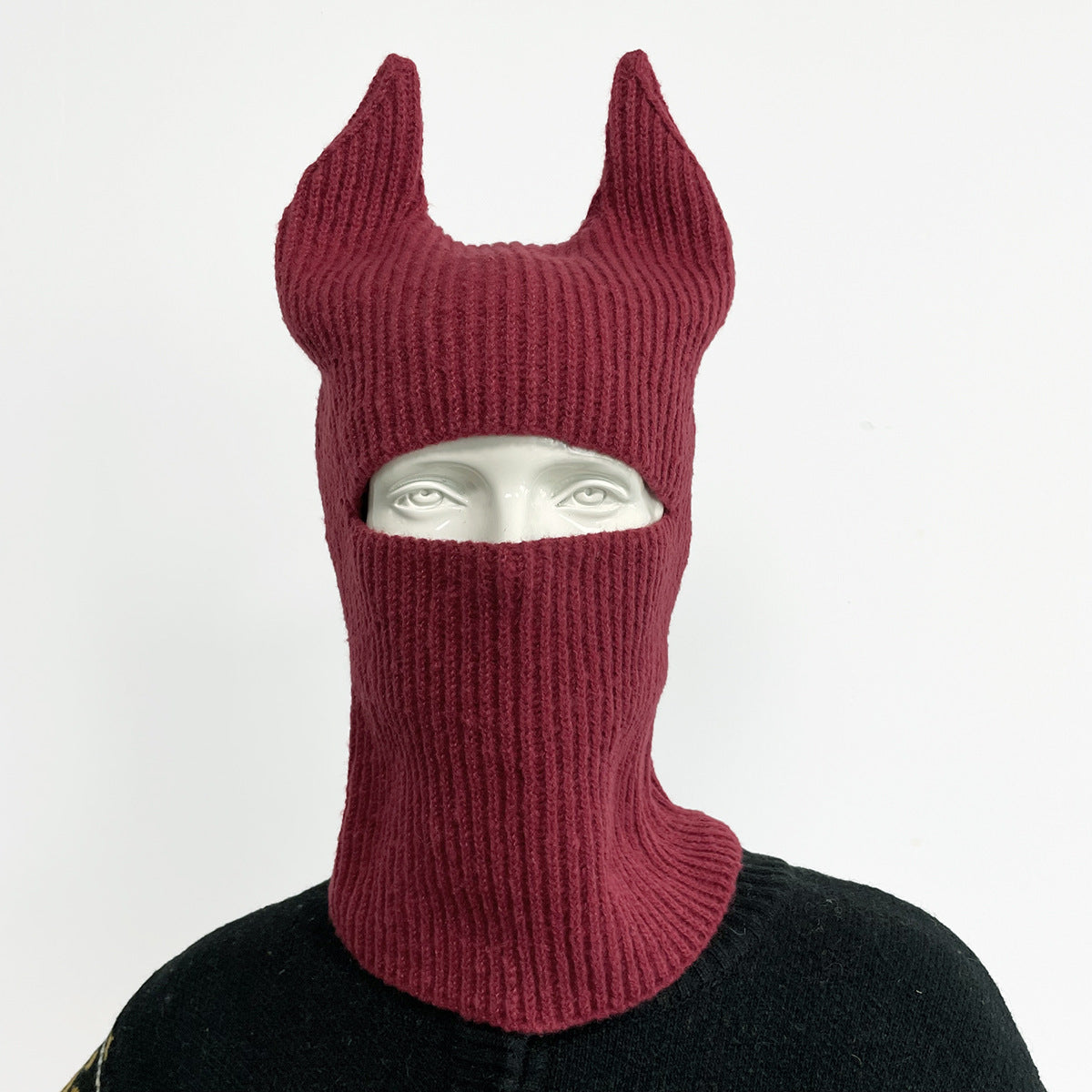 The "Spooky Snuggle" – Halloween Unisex Novelty Knit Beanie & Funny Face Mask