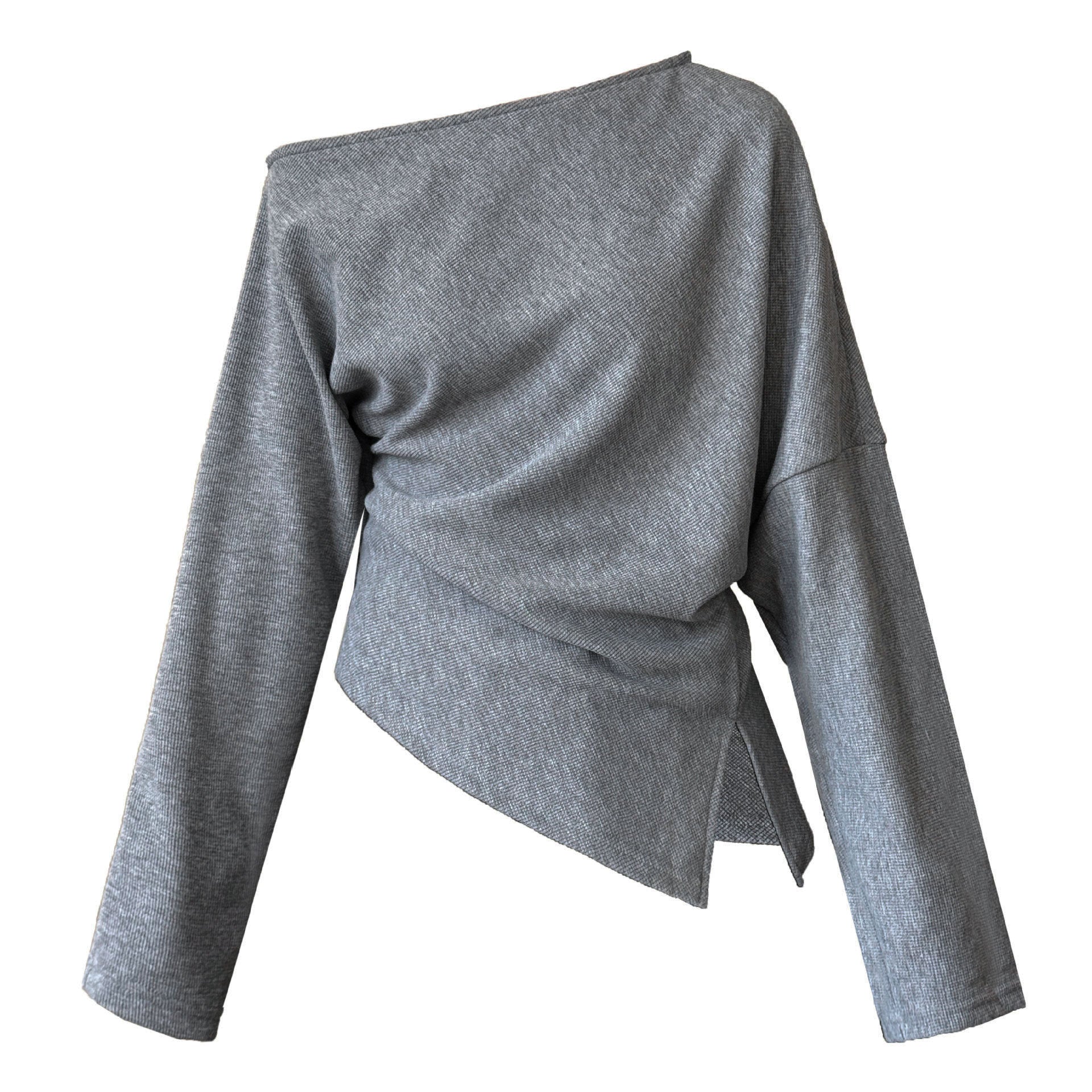 Designer Asymmetrical Shoulder Sweatshirt