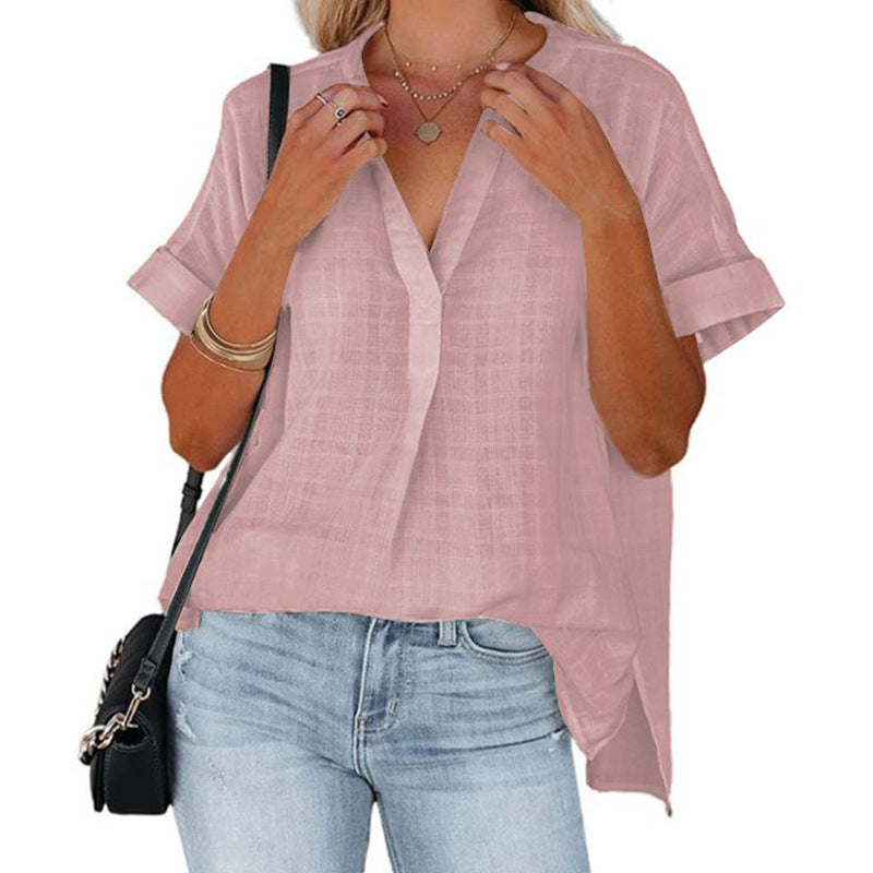 Casual Summer Short Sleeves Women Blouses