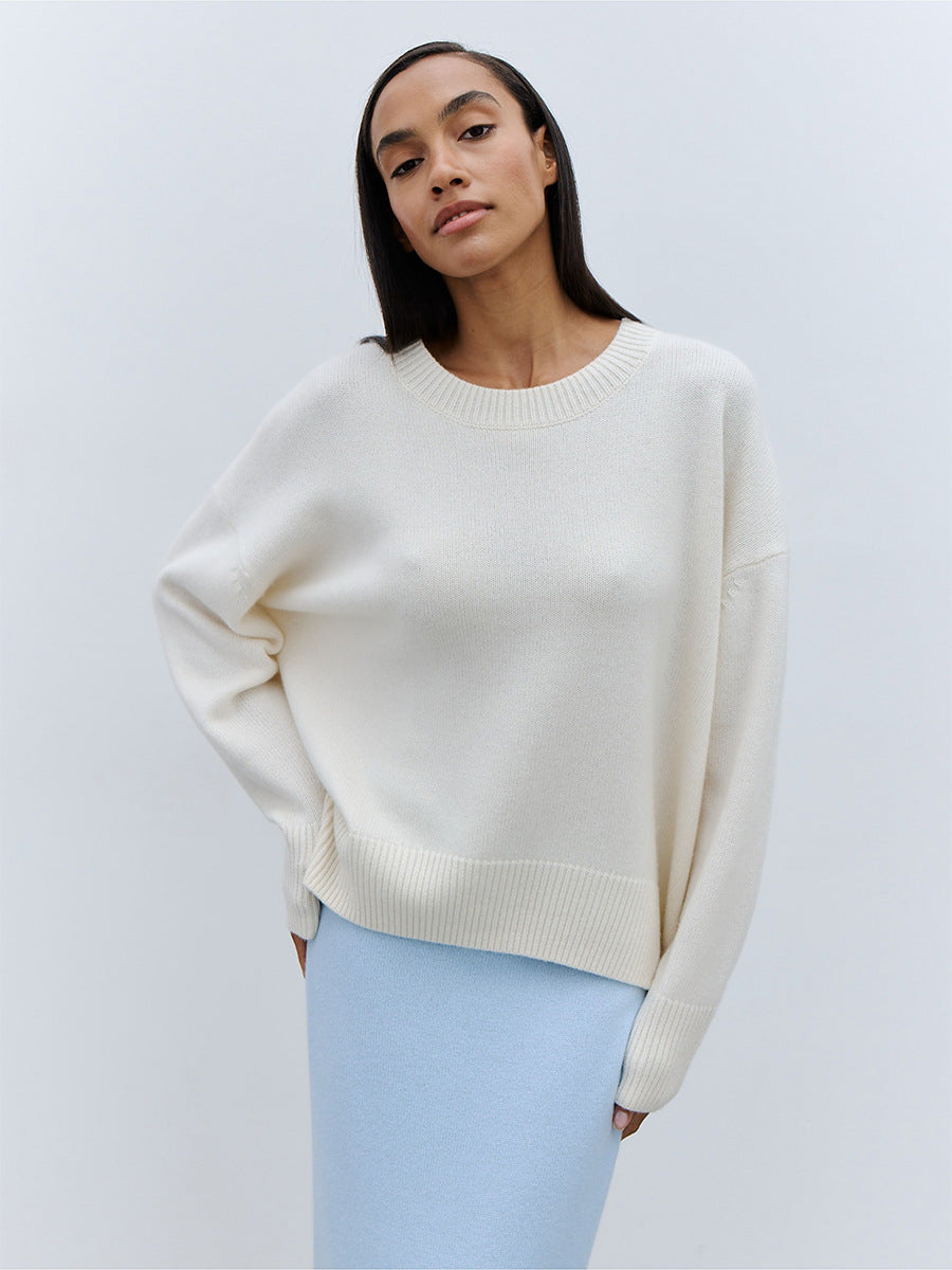Women's Oversized Round Neck Long Sleeve Sweater