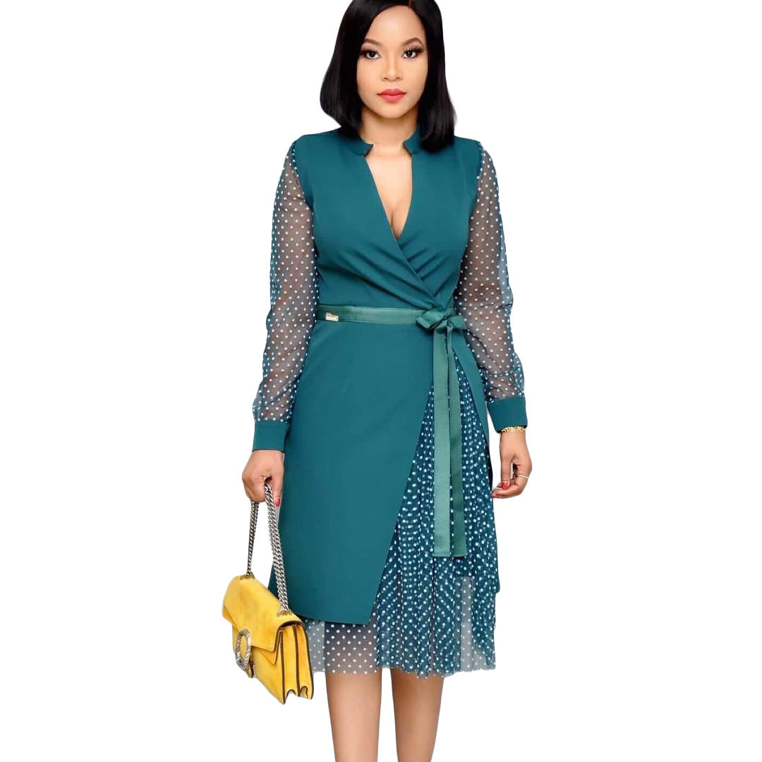 Fashion Dot Print Plus Sizes Women Dresses-Dresses-Free Shipping at meselling99