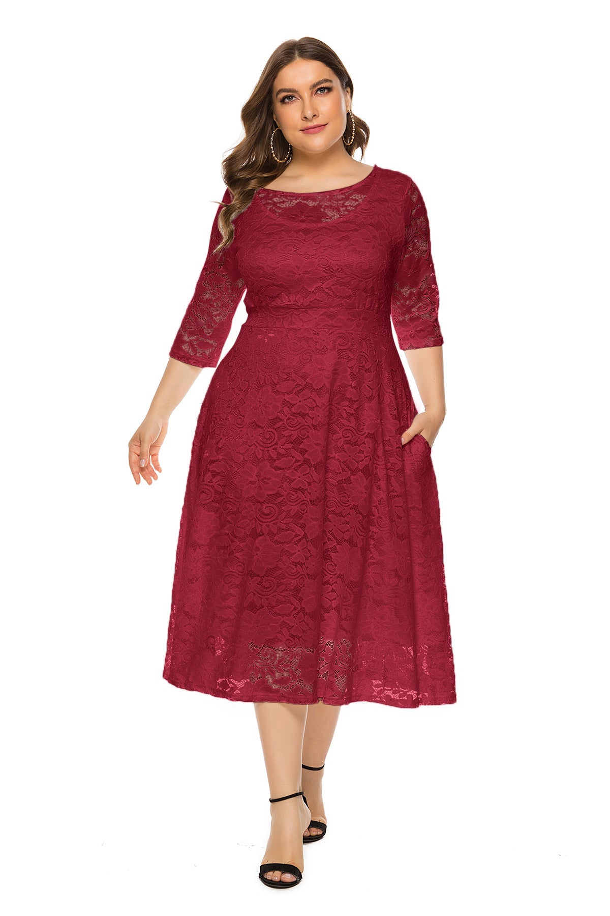 Plus Size Lace Evening Dress