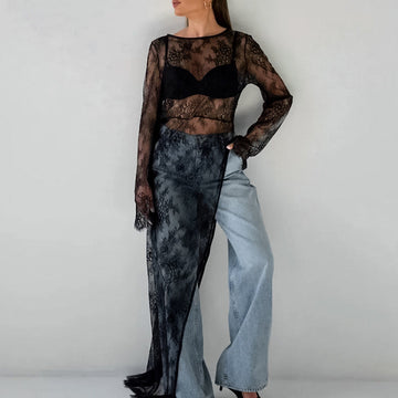 Sexy Black Sheer Lace Dress