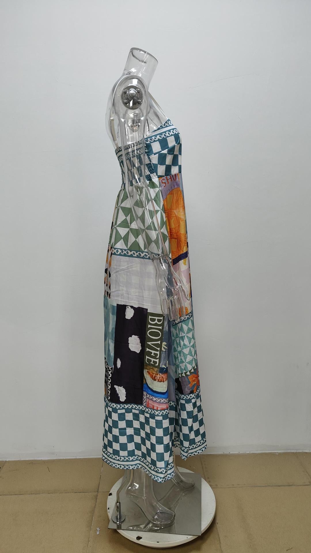 Elegant High-Waist Floral Print Sundress