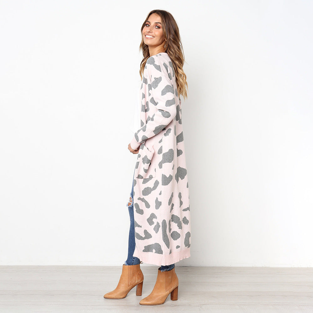 Women's Loose Fit Leopard Print Cardigan