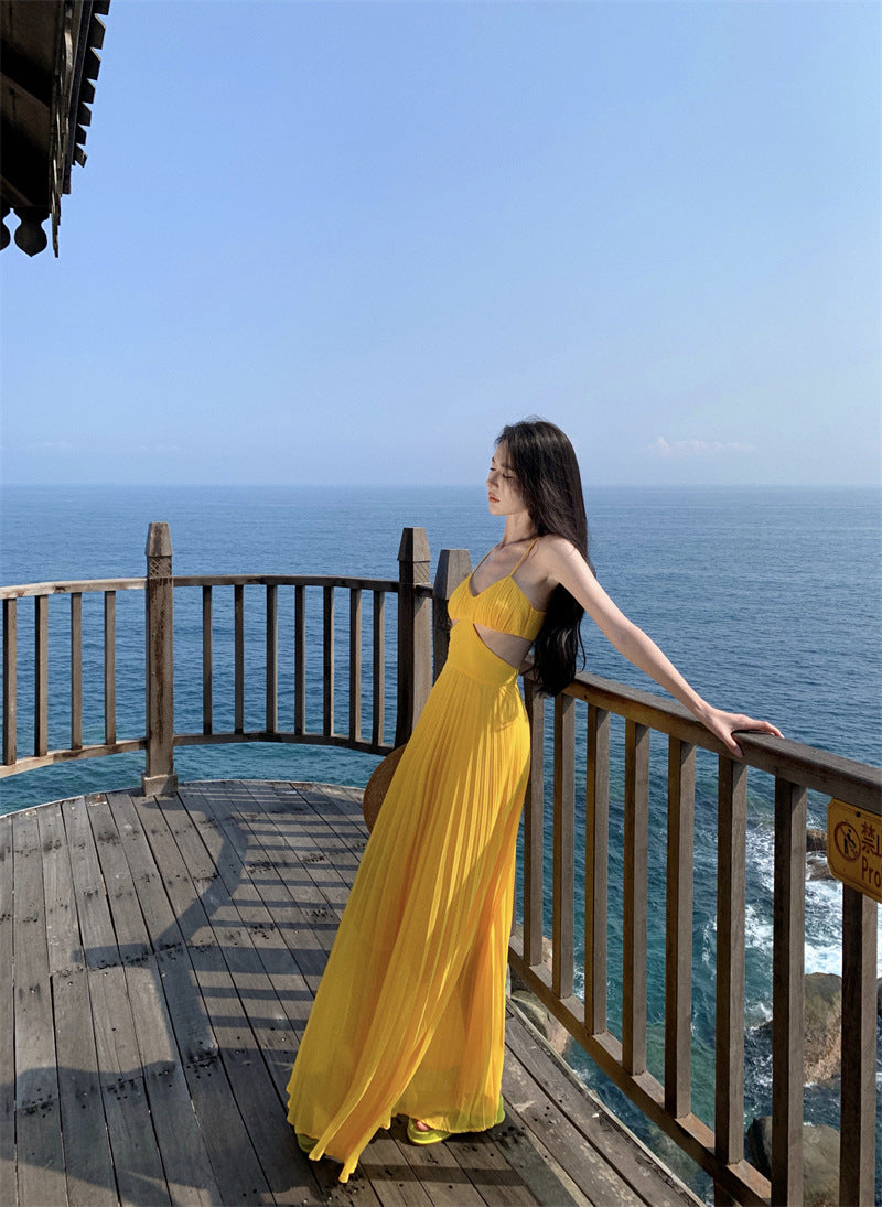 Luxury Dopamine Gown - Elegant Backless Maxi Dress with Designer Details