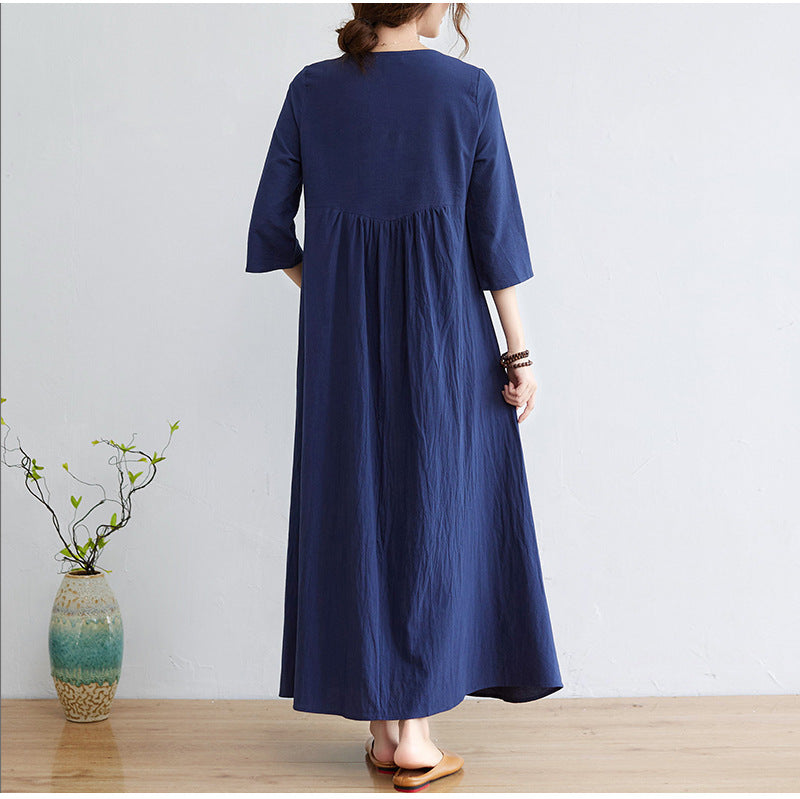 Bohemian Linen Summer Long Dresses-Dresses-Free Shipping at meselling99