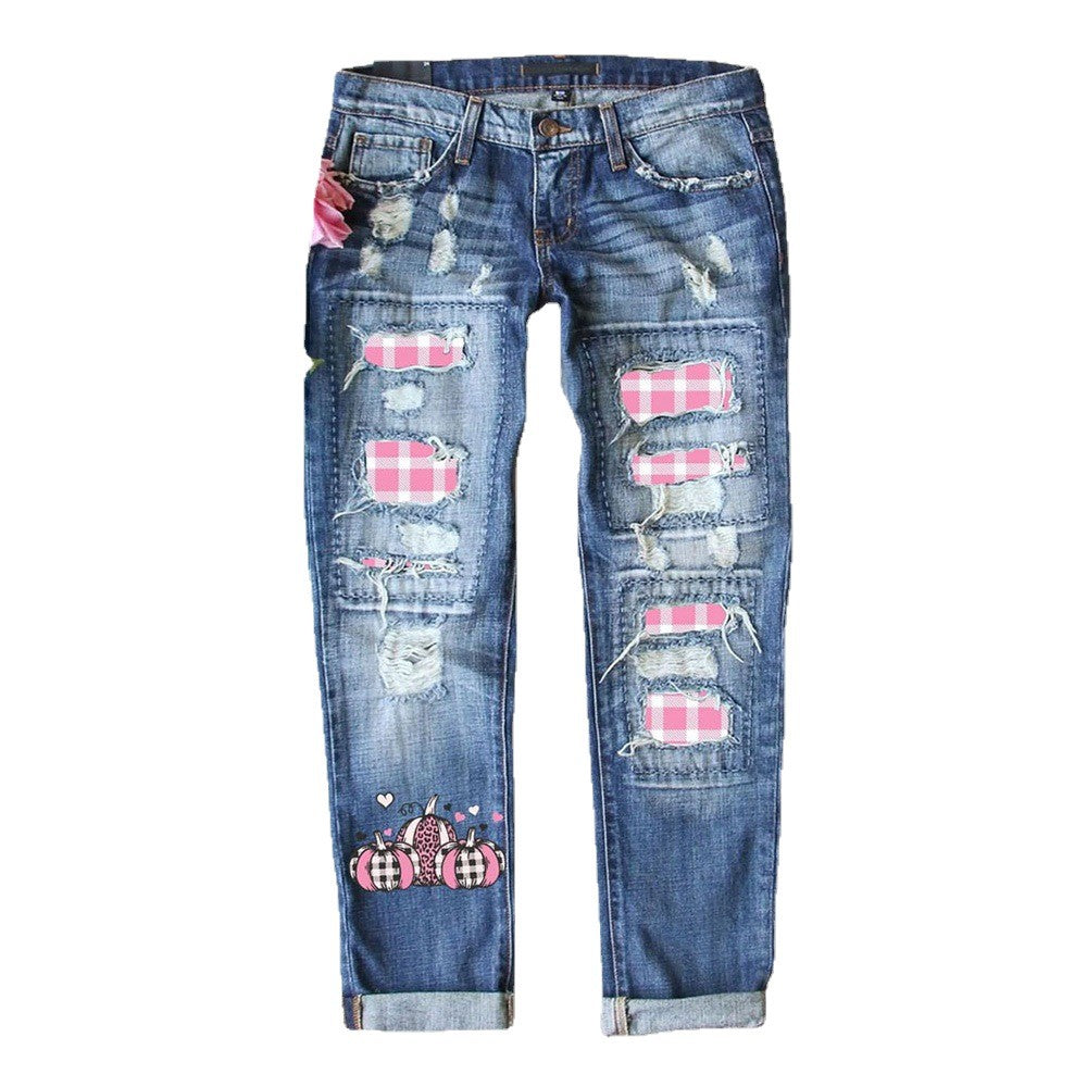 Women’s Mid-Rise Straight Leg Jeans for Halloween