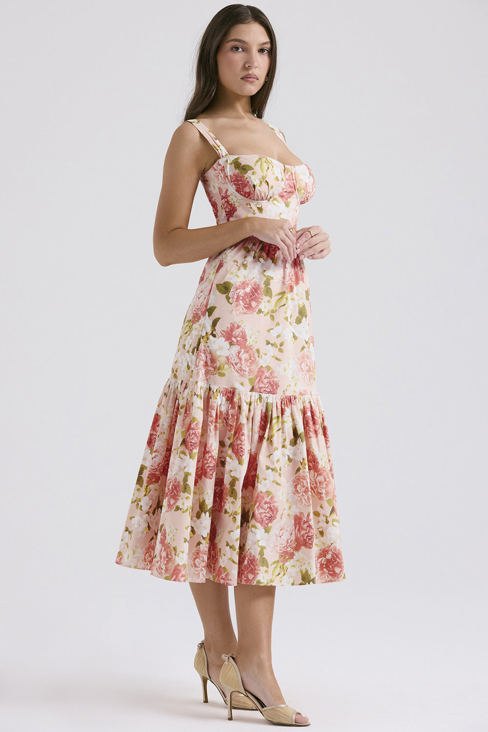 Floral Tiered A-Line Dress for Women
