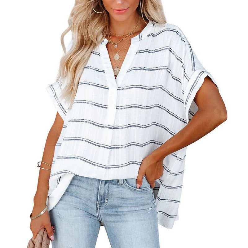 Casual Summer Short Sleeves Women Blouses