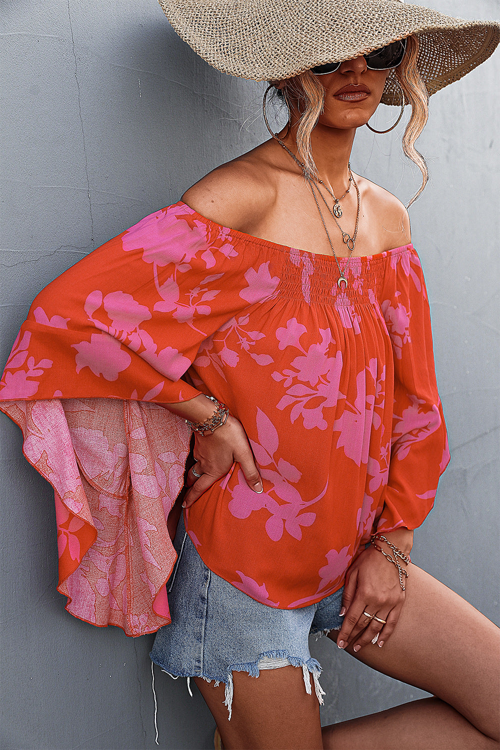 Sexy Off The Shoulder Trumpet Women Blouses