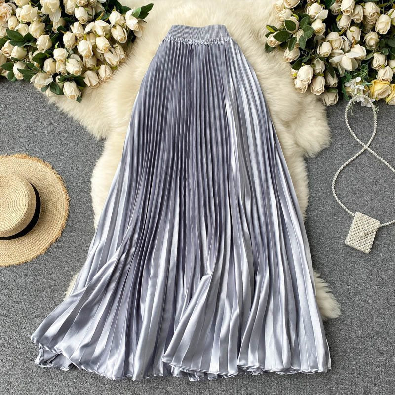 Luxury Heavy-Duty Pleated Midi A-Line Skirt