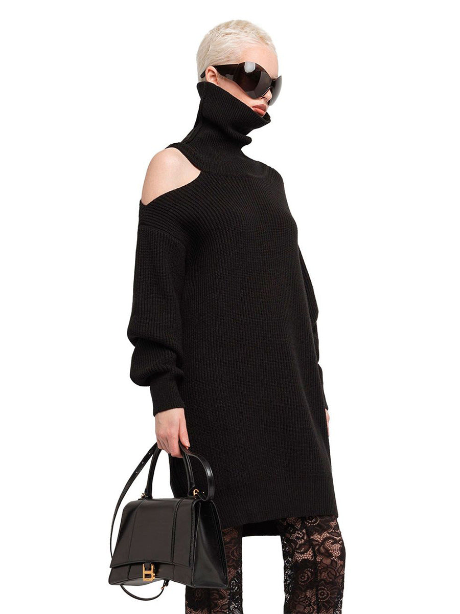 Off-the-Shoulder Cowl Neck Sweater