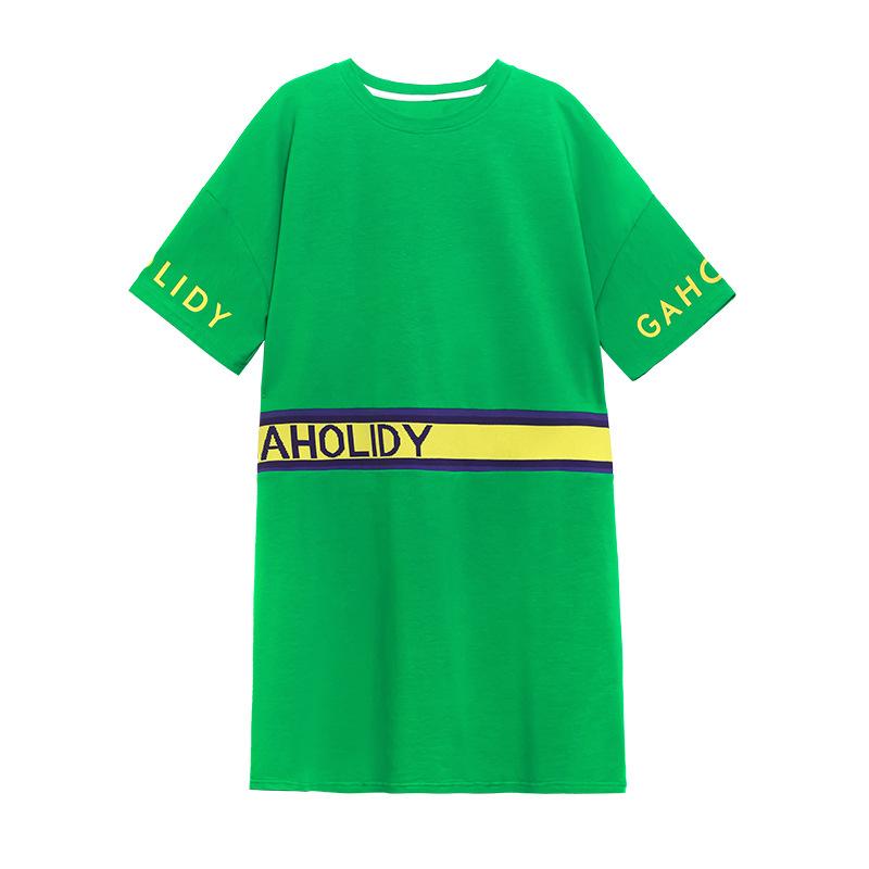 Women Summer Short Sleeves Letter T Shirt Dresses-Cozy Dresses-Free Shipping at meselling99