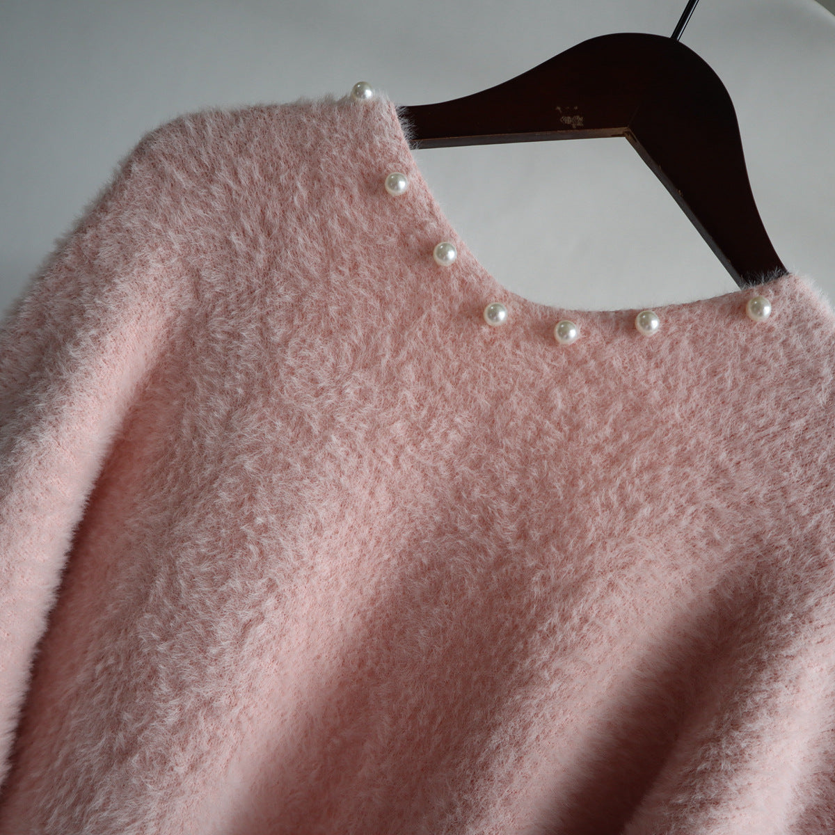 Leisure Mink Wool Winter Long Overcoat for Women