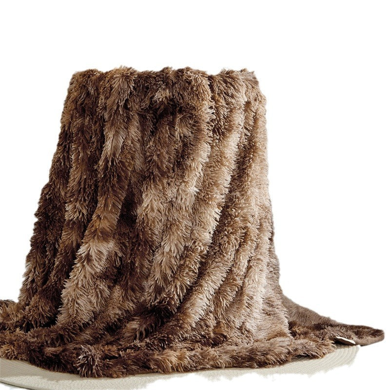 Mink Fur Blanket – Plush Long Hair Tie-Dye Throw Blanket