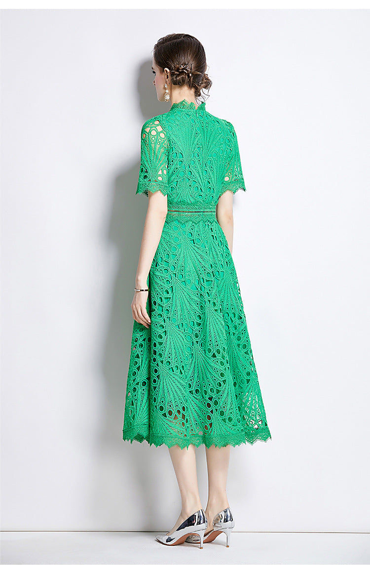 Elegant Vintage Lace Maxi Dress