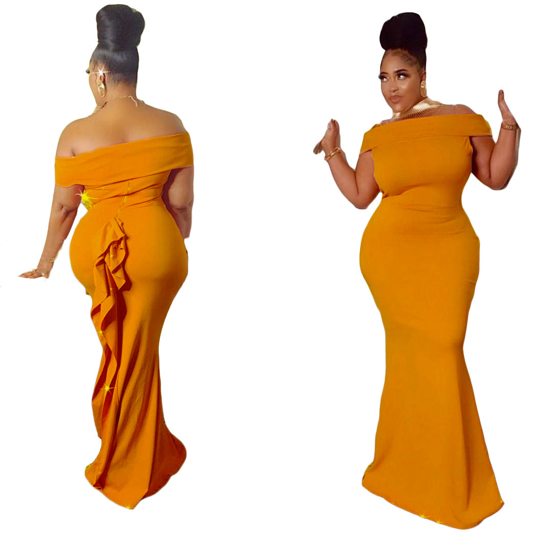 Off The Sholuder Plus Sizes Long Party Dresses for Women-Dresses-Free Shipping at meselling99