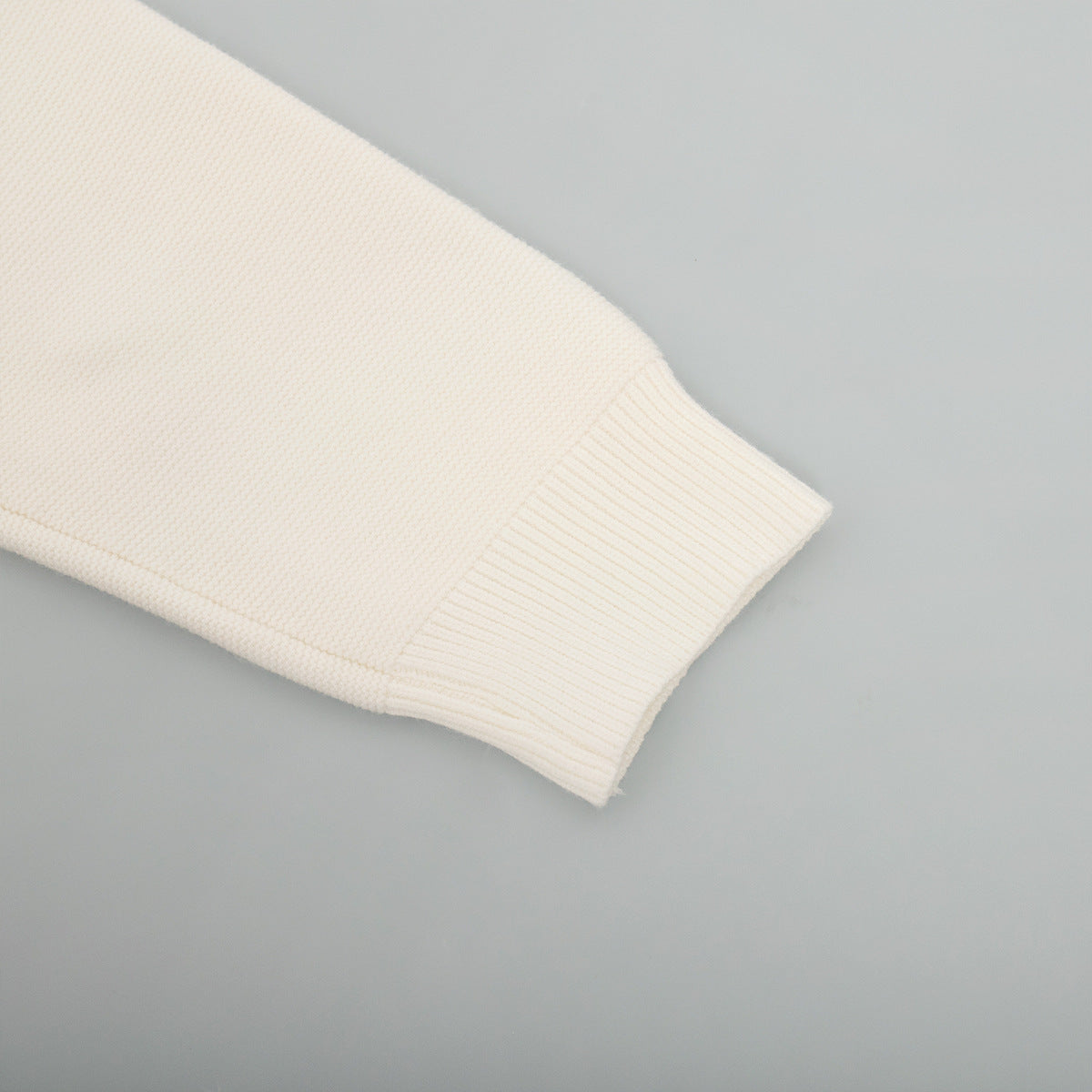 Casual Round Neck Knitted White Sweaters