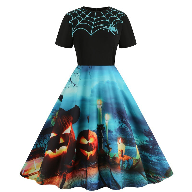 Halloween Print Fit & Flare Dress