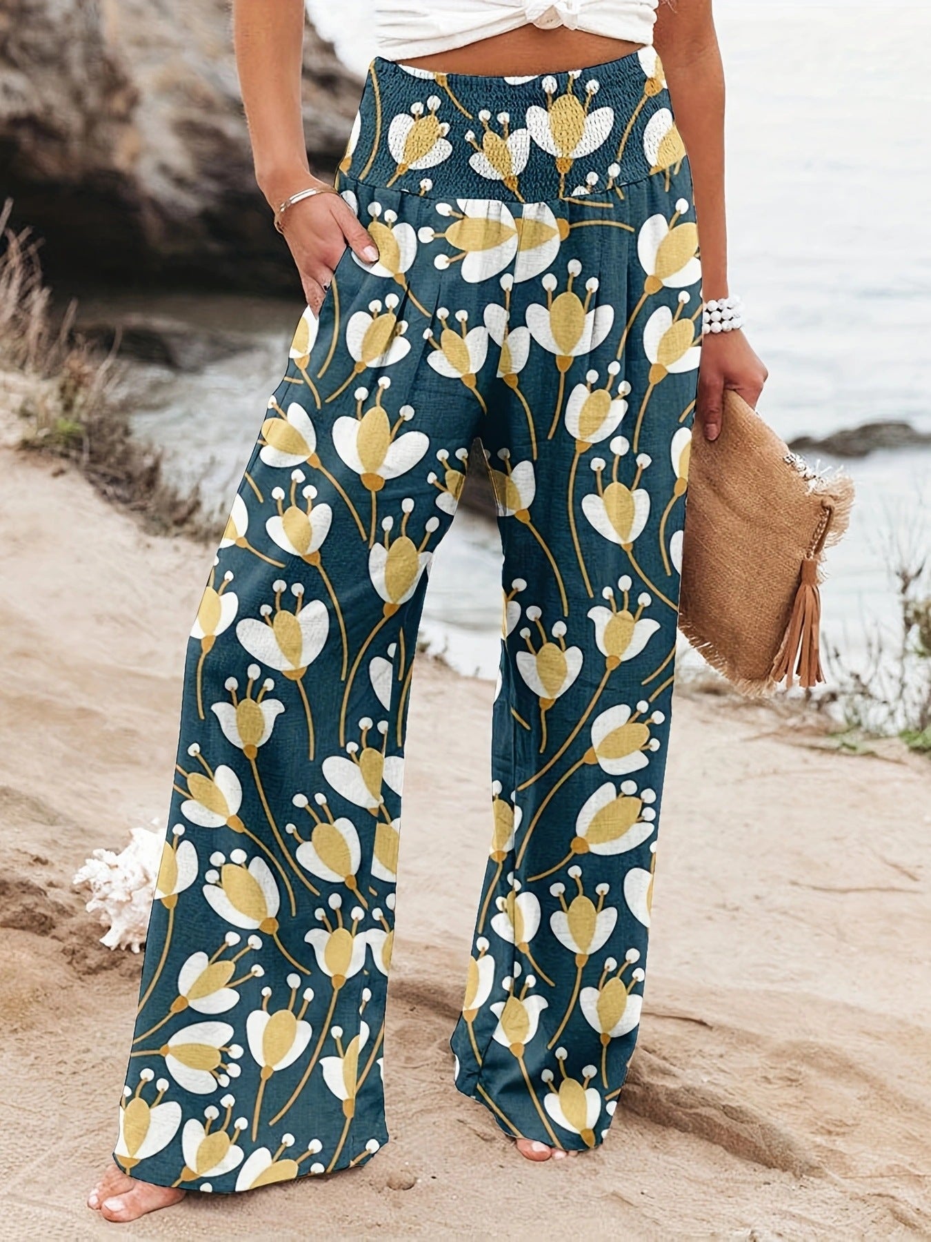 Women's Printed Wide-Leg Lounge Pants