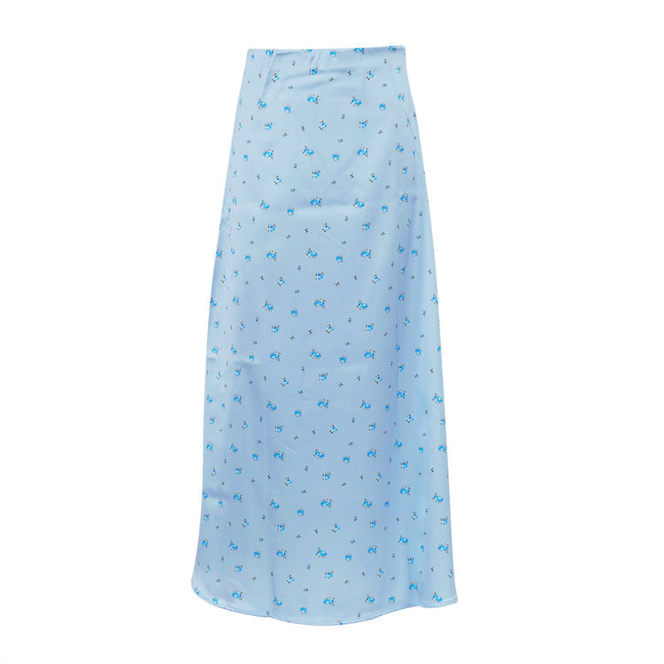 Women's Satin Print Pencil Skirt