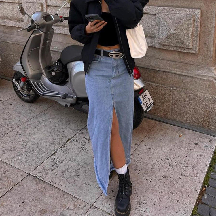 Vintage A Line Denim Long Skirts