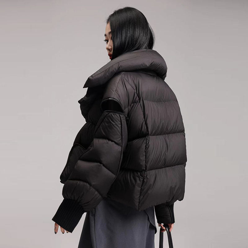 Women's Luxury Knit-Panel Down Jacket