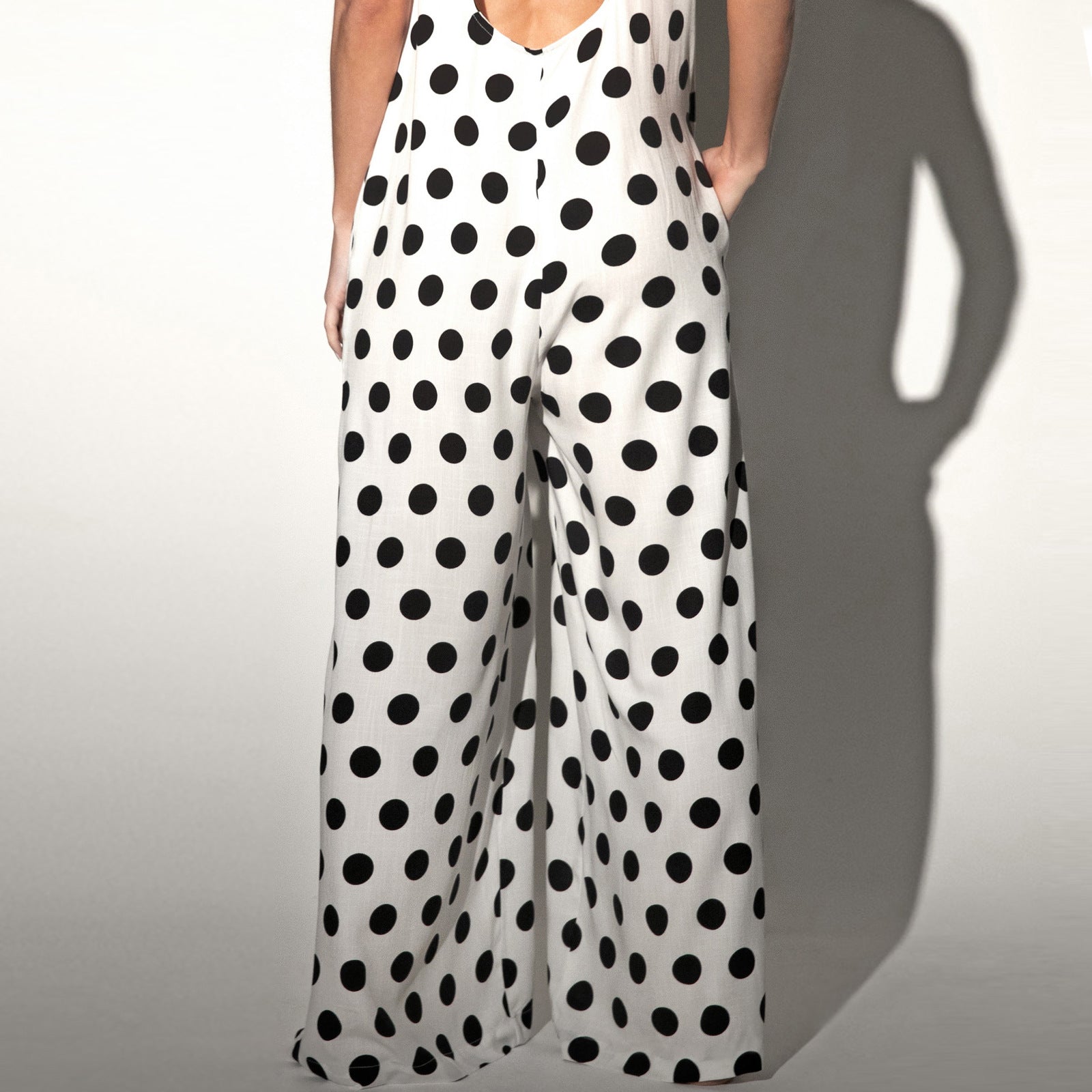 Casual Summer Dot Print Backless Women Jumpsuits