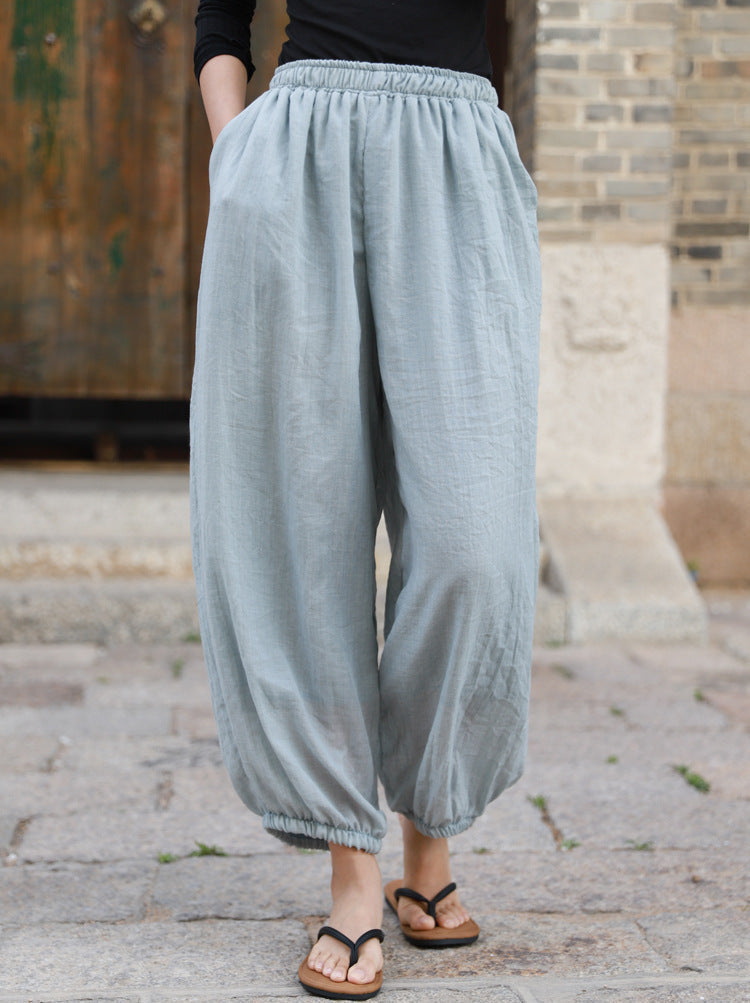 Women's Linen Cotton Loose Lounge Pants