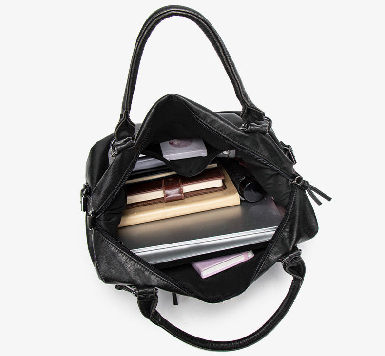 Retro PU Leather Tote Bag