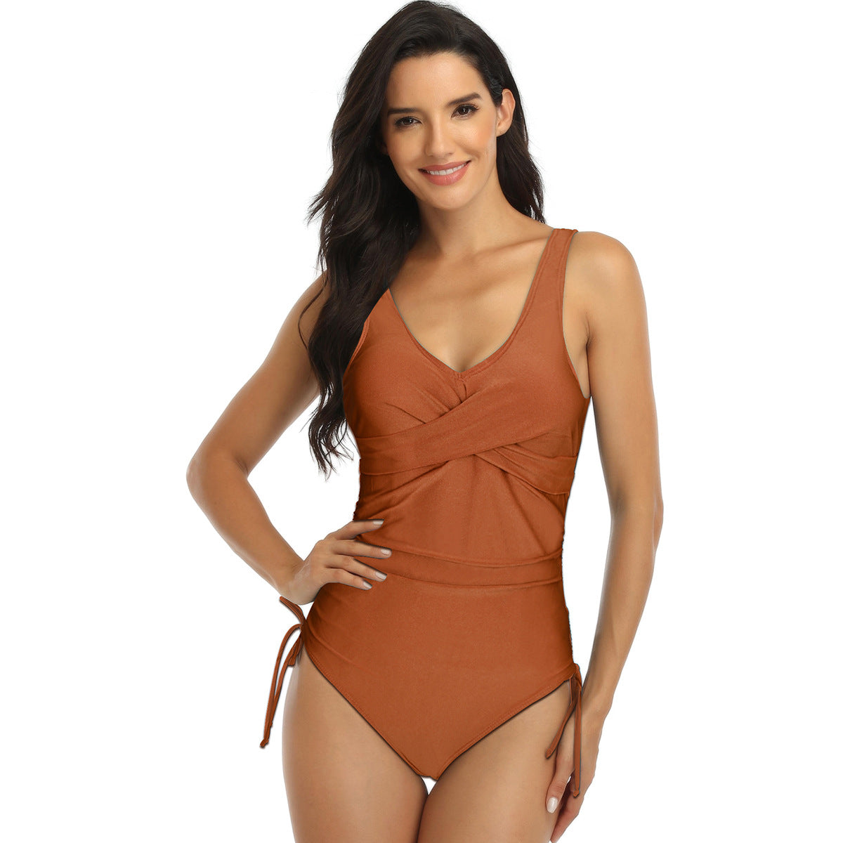 Sexy Halter Drawstring One Piece Women Swimsuit