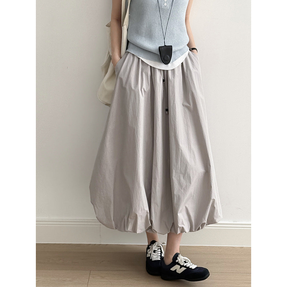 Women's Summer A-Line Skirt-White-M-Free Shipping Leatheretro