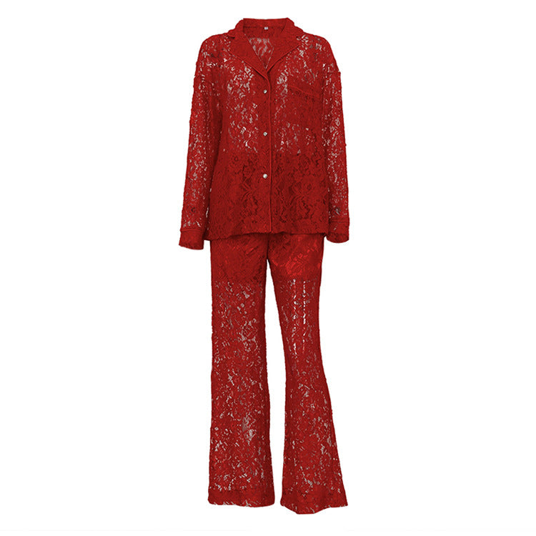 Women's Lace See-Through Two-Piece Set